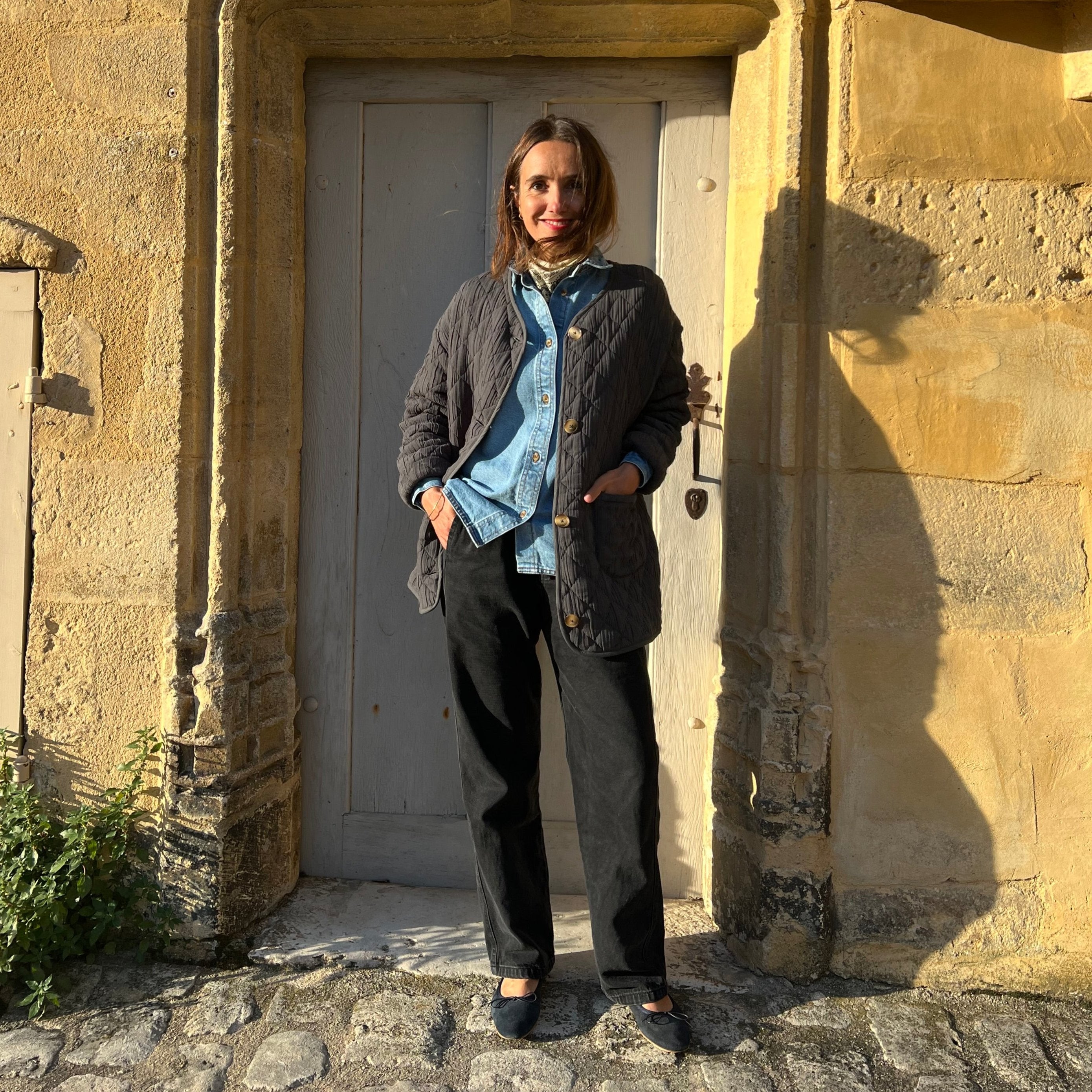 Veste matelassée femme Millet en coton bio – Pirate black | Poudre Organic 2