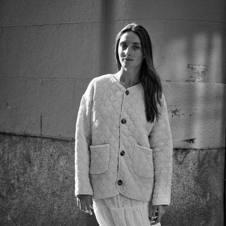 Veste matelassée femme Millet en coton bio – Dark denim | Poudre Organic 2