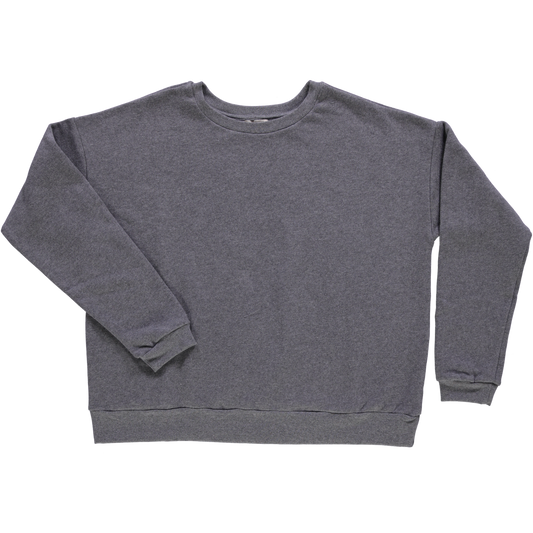 Sweatshirt femme Acentra en molleton coton bio – Anthracite | Poudre Organic 1