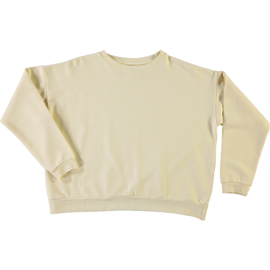 Sweatshirt femme Acentra en molleton coton bio – Pastel yellow | Poudre Organic 1