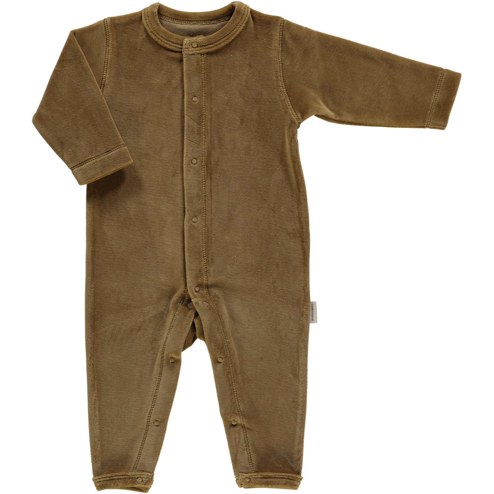 Pyjama bébé Airelle en velour coton bio – Dull gold | Poudre Organic 1