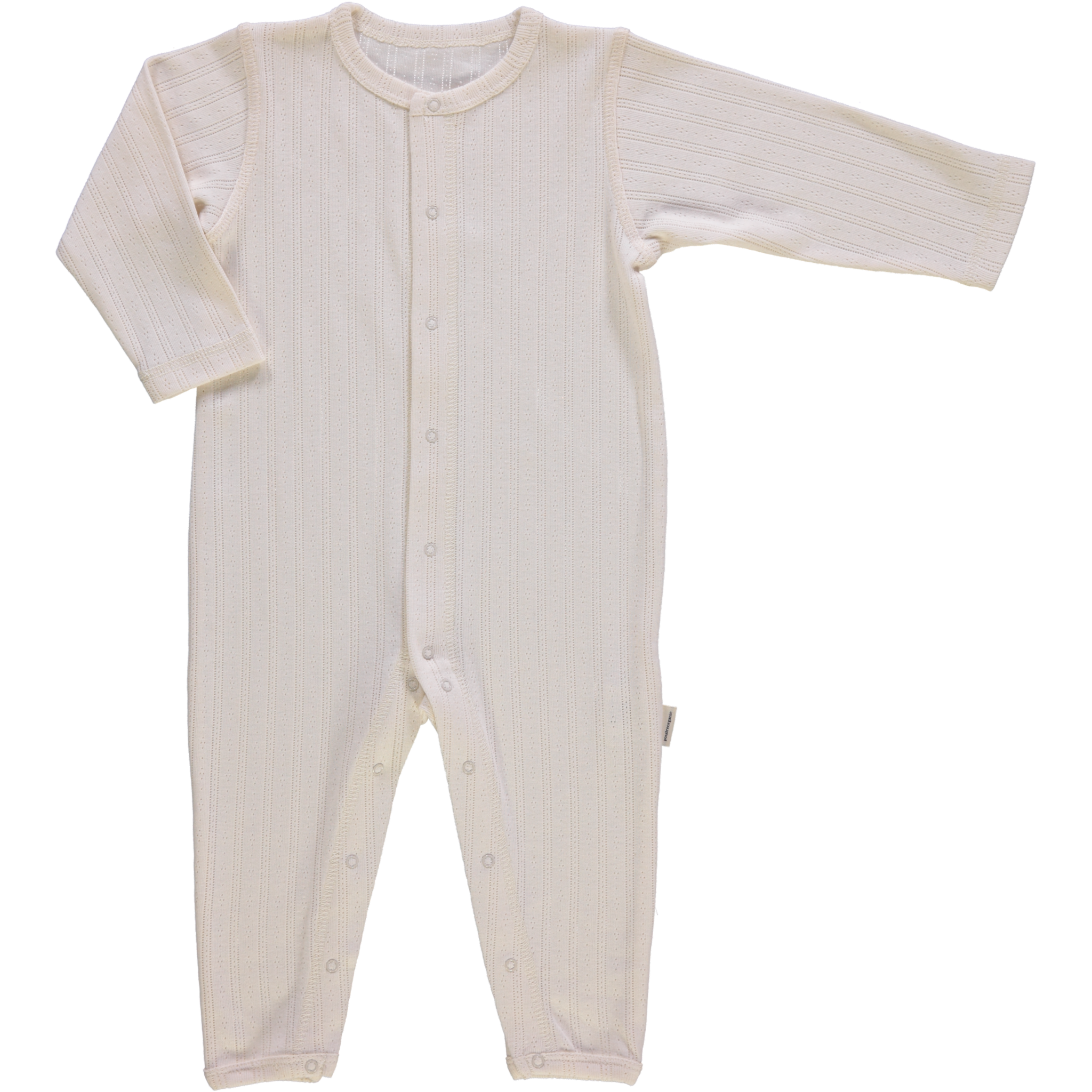 Pyjama bébé Airelle en maille pointelle coton bio – Ecru | Poudre Organic 1