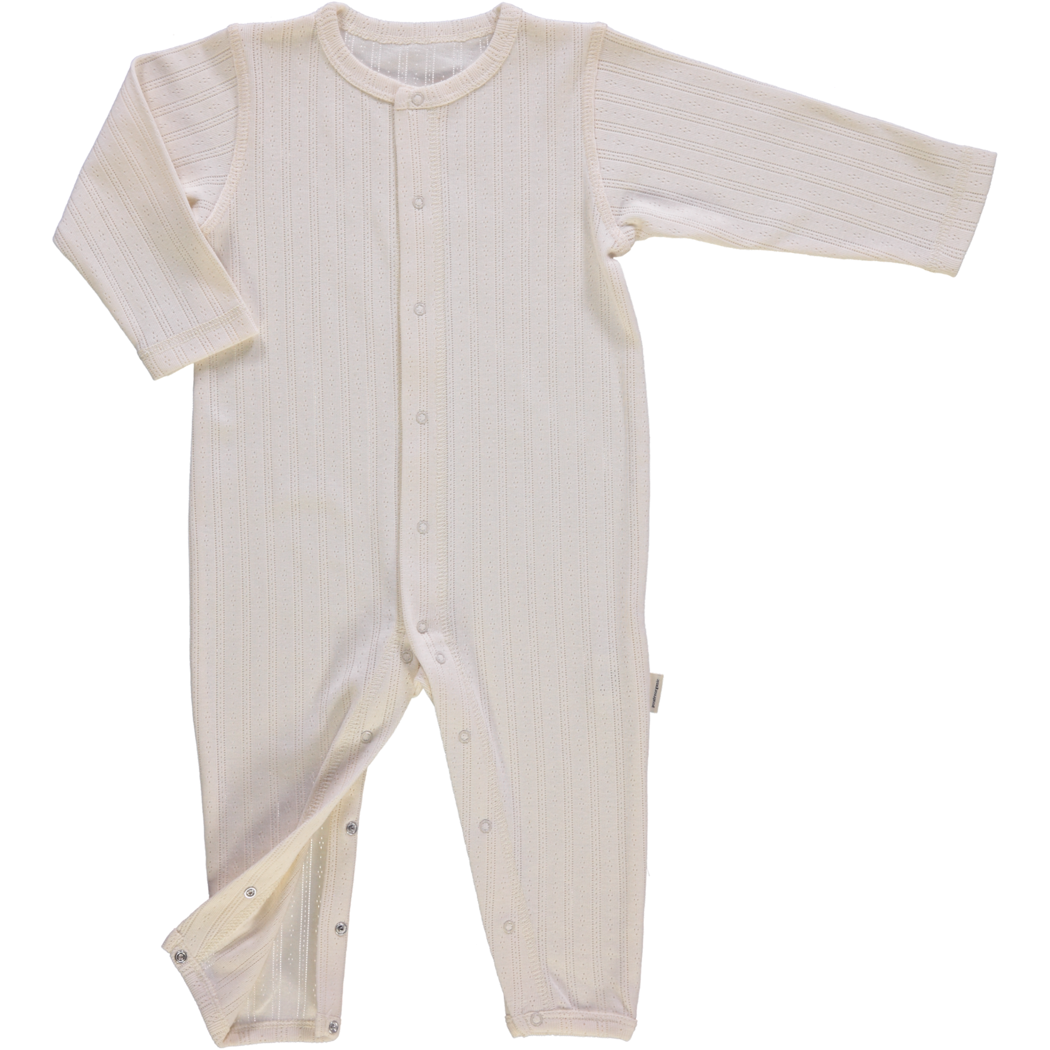 Pyjama bébé Airelle en maille pointelle coton bio – Ecru | Poudre Organic 3