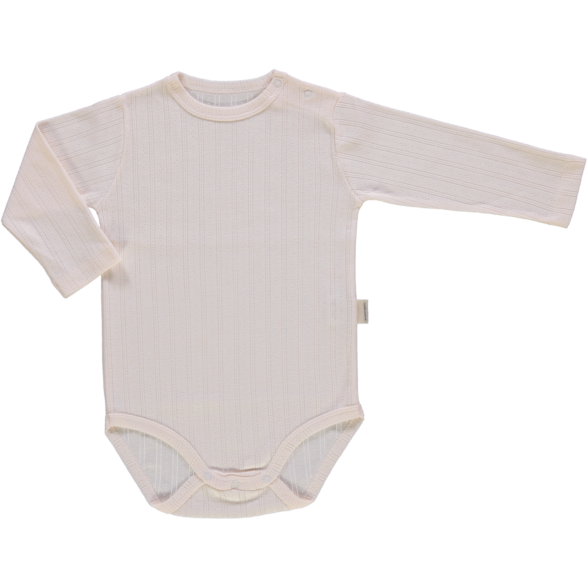 Body bébé Aloes manches longues en pointelle coton bio – Ecru | Poudre Organic 1