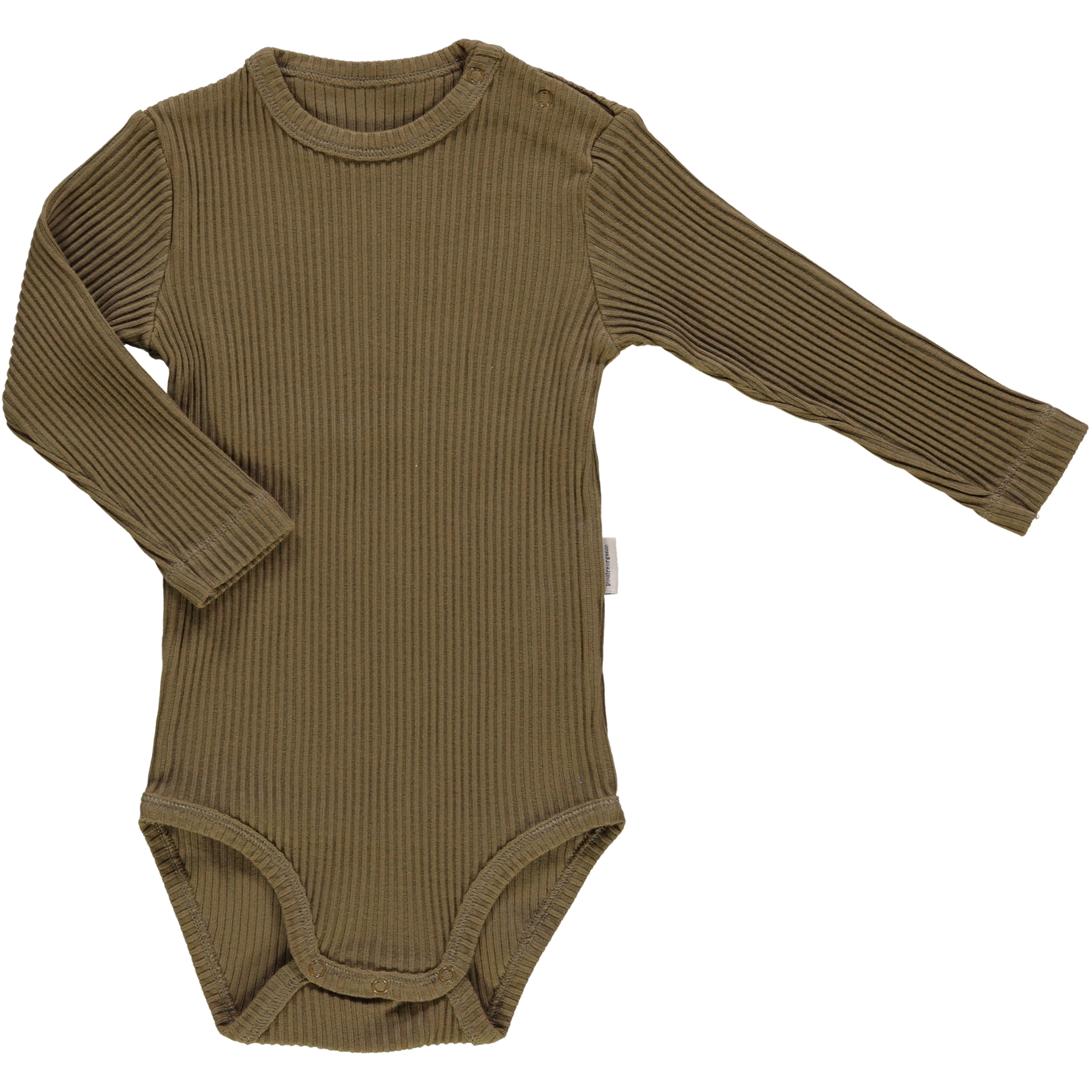 Body bébé Aloes manches longues côtelé en coton bio – Dull gold | Poudre Organic 1