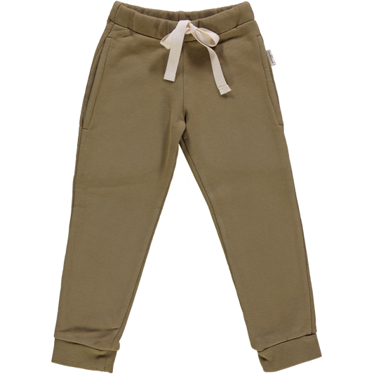 Pantalon kids Anicet en molleton coton bio – Dull gold | Poudre Organic 1