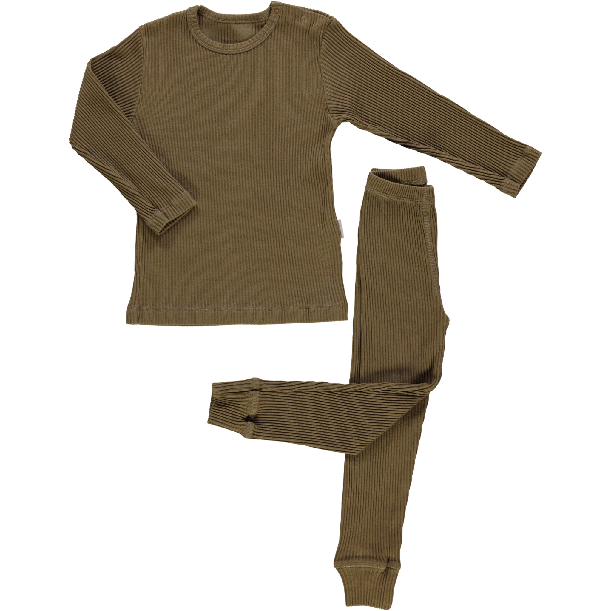 Pyjama kids Arbousier côtelé en coton bio – Dull gold | Poudre Organic 1