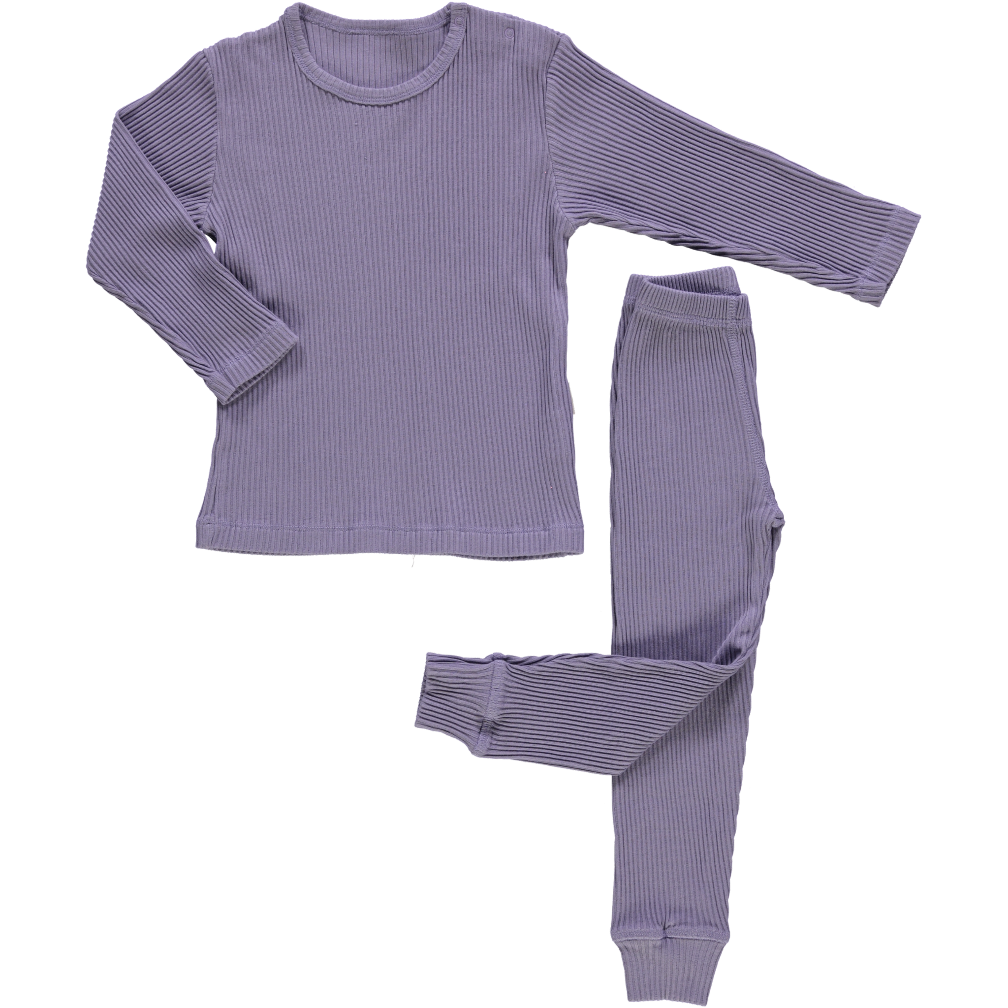 Pyjama kids Arbousier côtelé en coton bio – Lavender gray | Poudre Organic 1