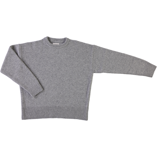 Pull femme Azalée en laine recyclée et fils écologiques – Mist | Poudre Organic 1