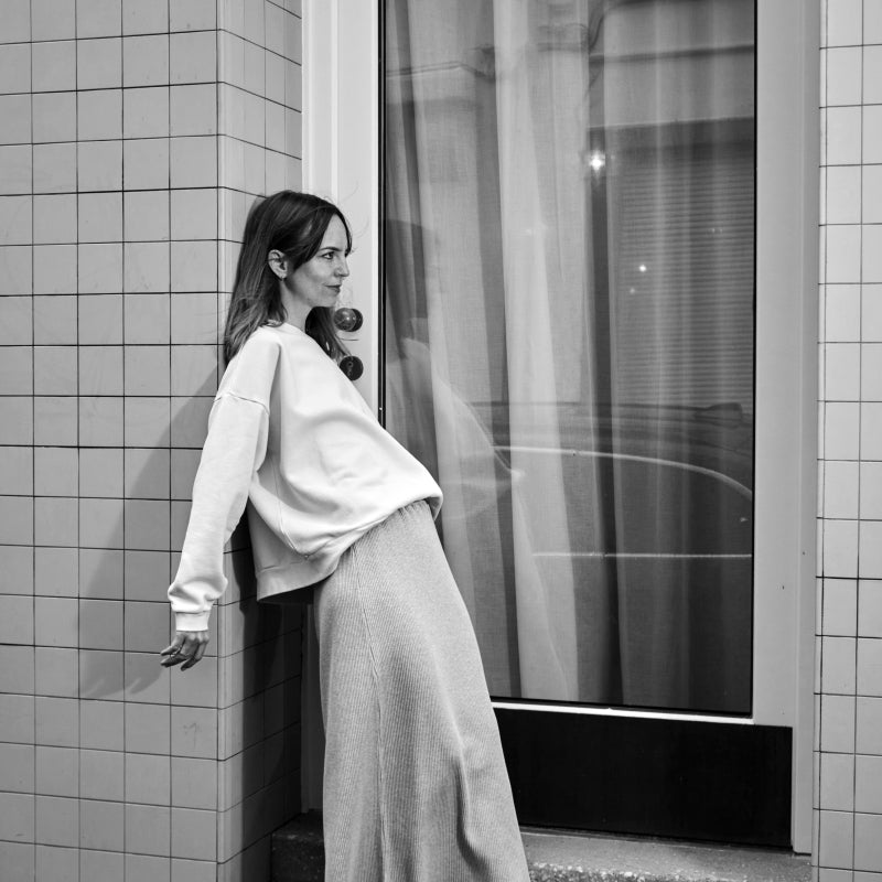 Sweatshirt femme Acentra en molleton coton bio – AntLavender grayhracite | Poudre Organic 2