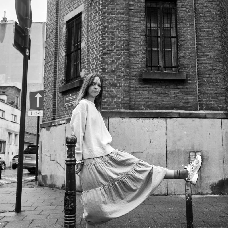 Jupe femme Thym en gaze coton bio – Dull gold | Poudre Organic 2