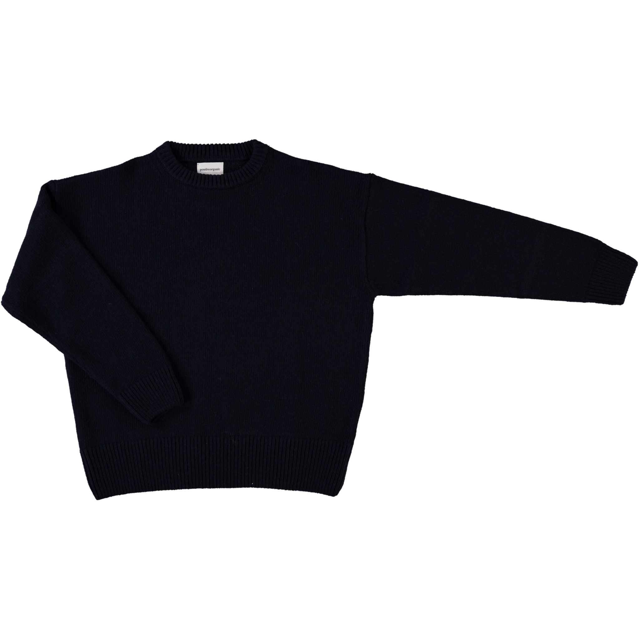 Pull femme Azalée en laine recyclée et fils écologiques – Navy | Poudre Organic 1