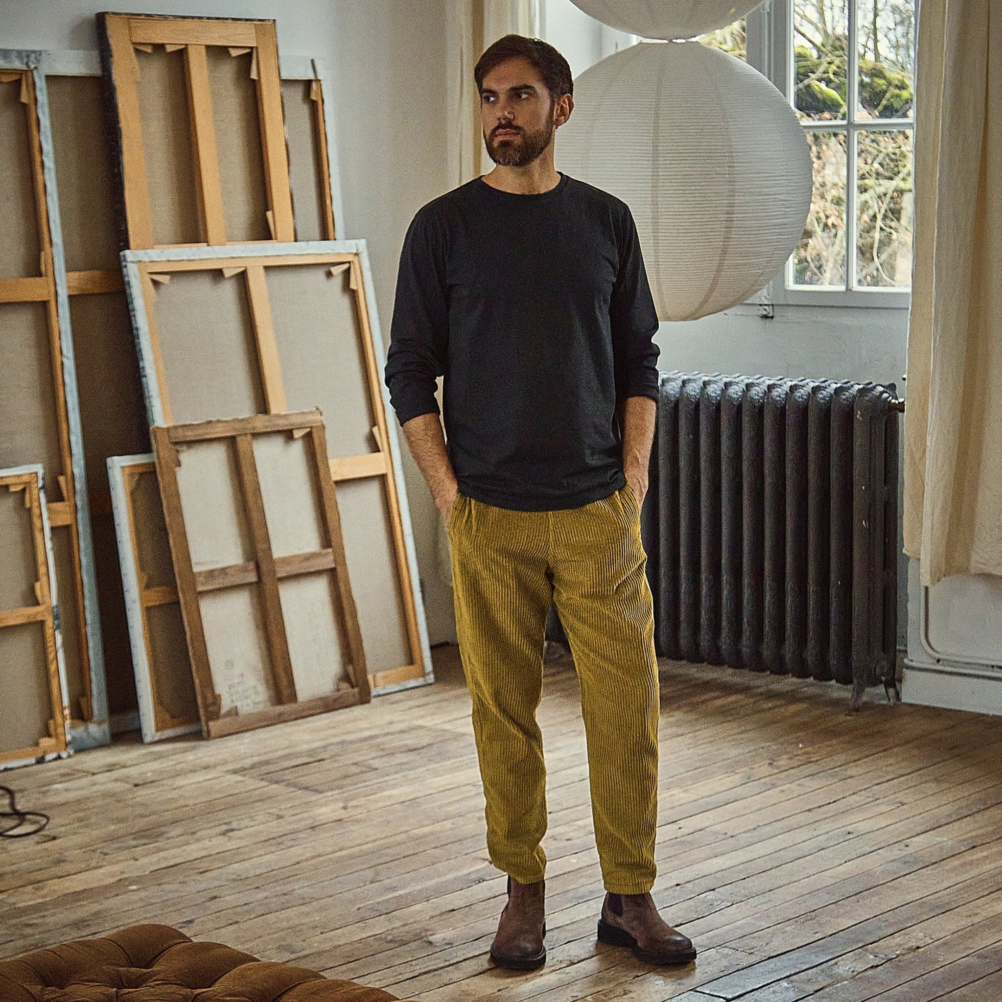 T-shirt homme Badiane manches longues en coton bio – Pirate black | Poudre Organic 2