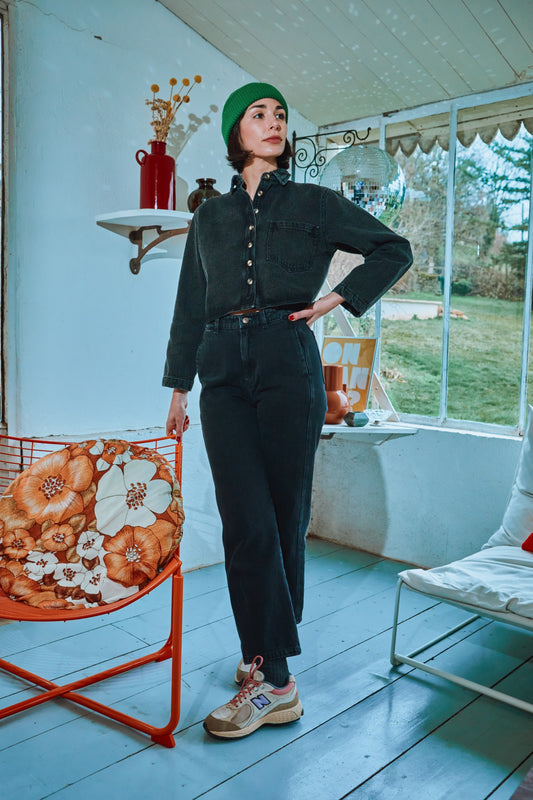 PANTALON GENTIANE Denim Noir