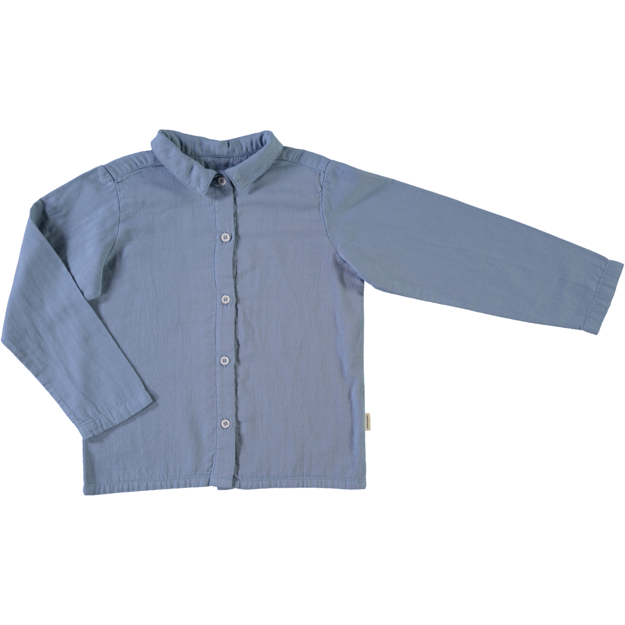 Blouse kids Belladone manches longues en coton bio – Faded denim | Poudre Organic 1