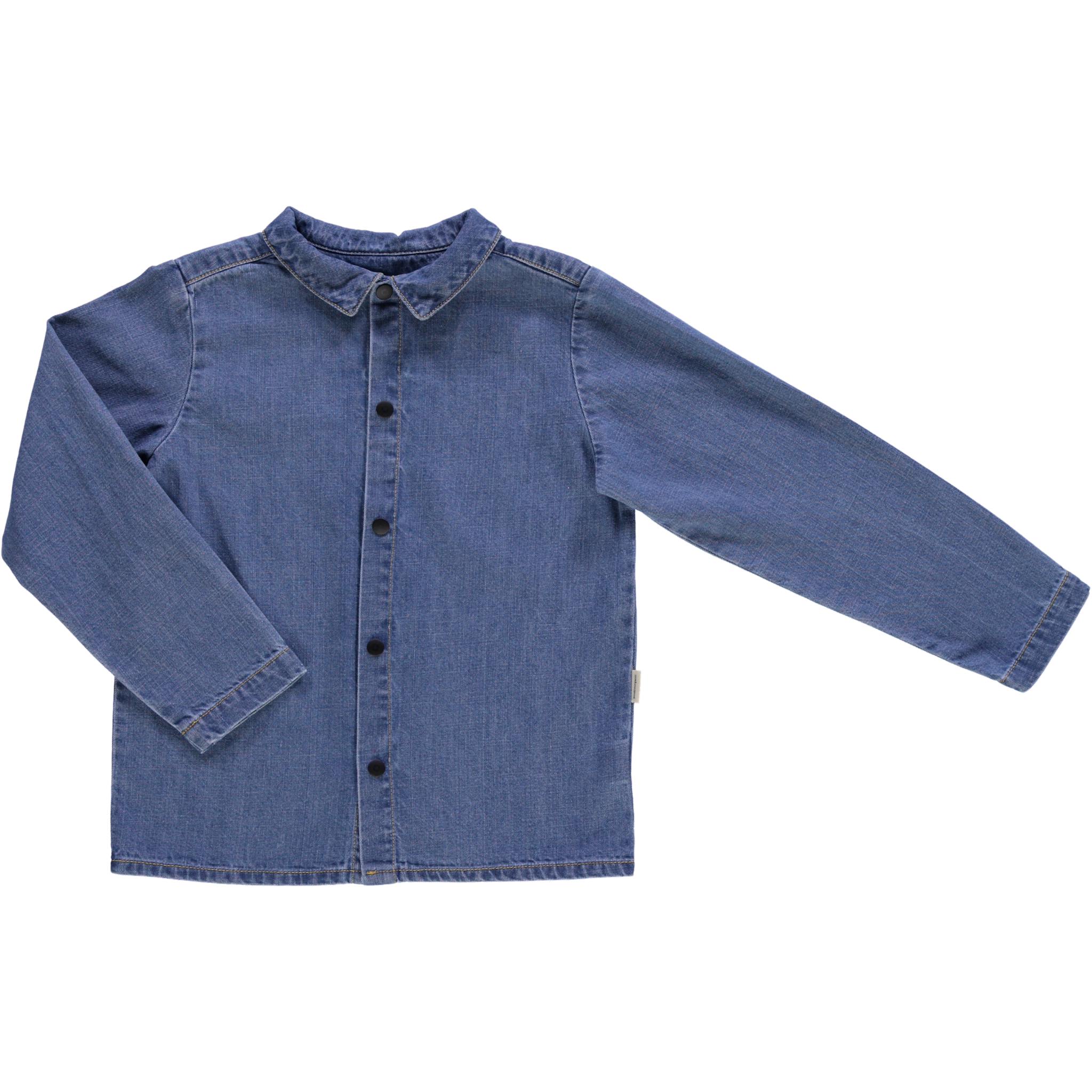 Blouse kids Belladone manches longues en coton bio – Denim blue | Poudre Organic1