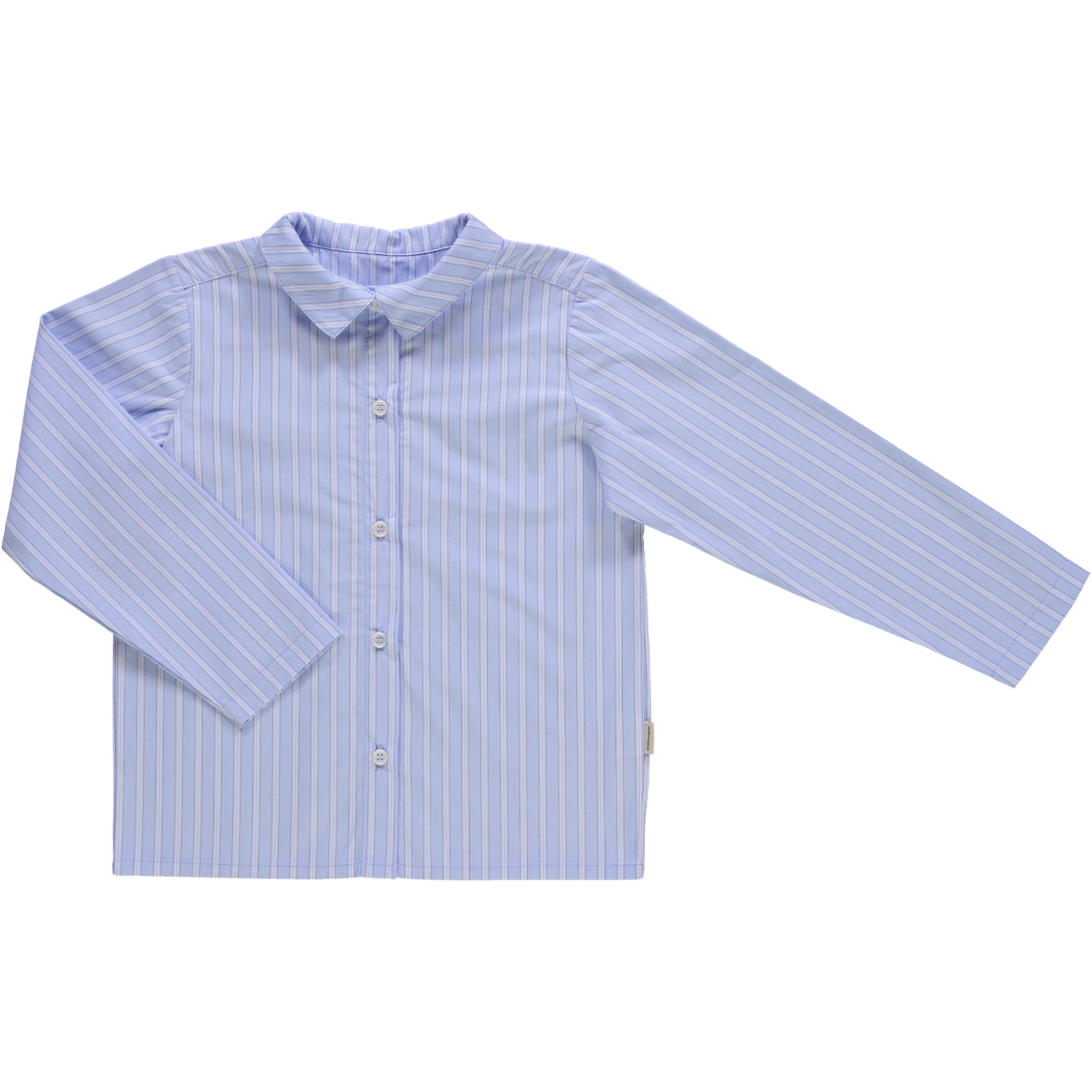 Blouse kids Belladone manches longues en coton bio – Rayures bleues | Poudre Organic 1