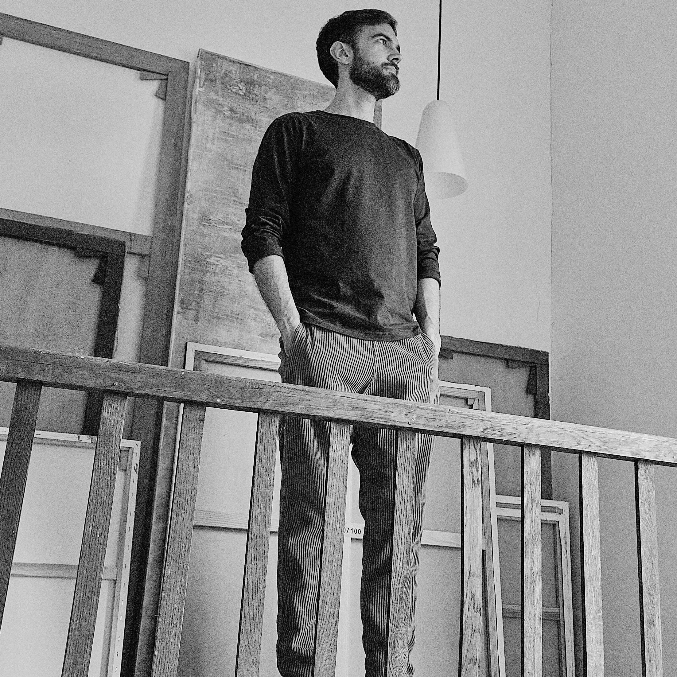 T-shirt homme Badiane manches longues en coton bio – Egret | Poudre Organic 2