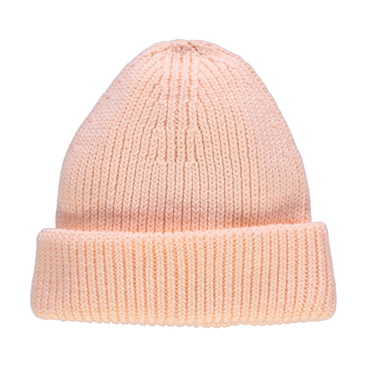 BONNET BEANIE COTON Pêche Blanche