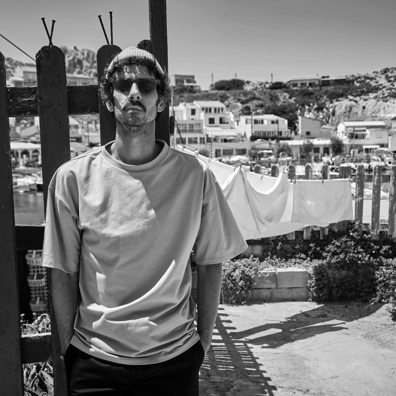 T-shirt homme Seringat manches courtes en coton bio – Lavender gray | Poudre Organic 2