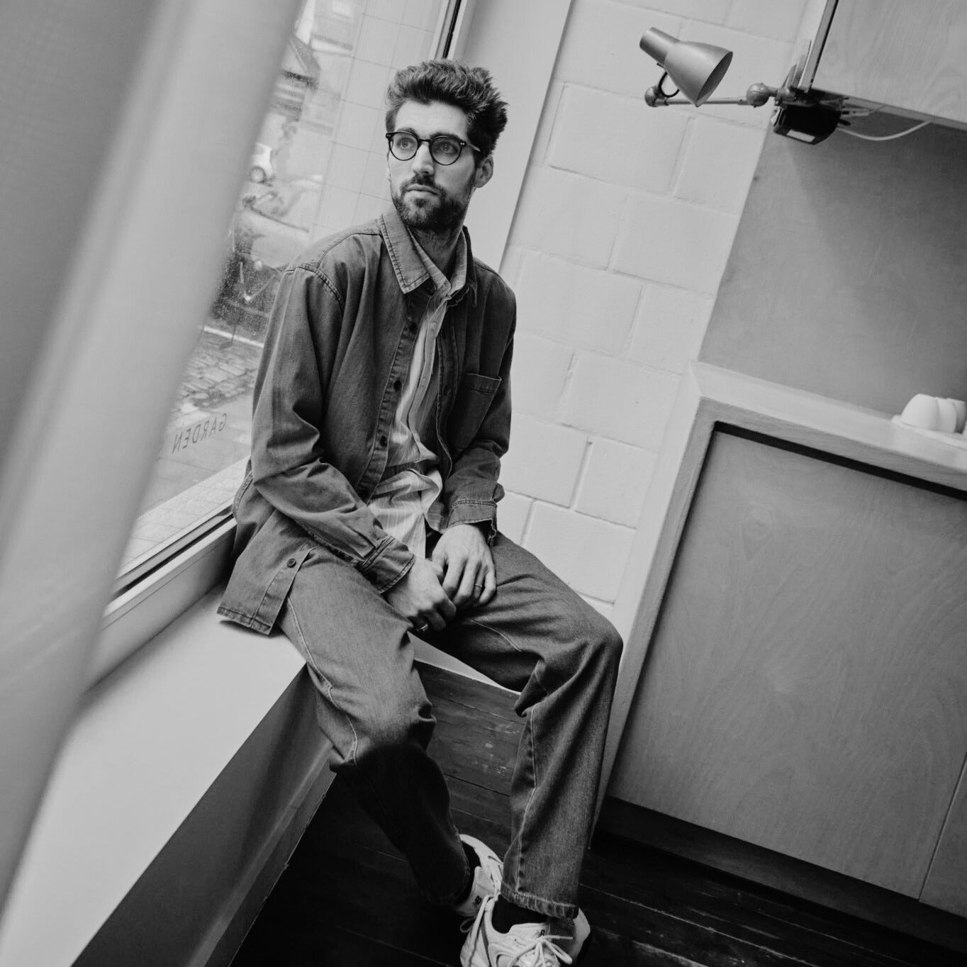 Chemise homme Camisa manches longues en coton bio – Denim épais noir | Poudre Organic 2