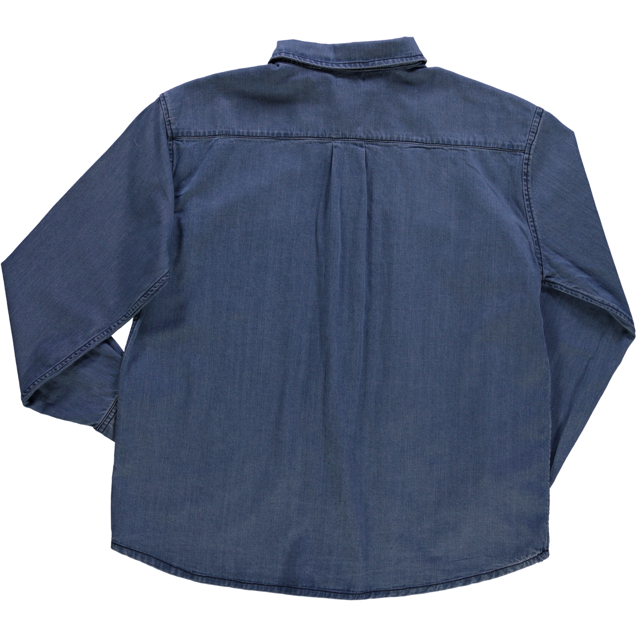 Chemise homme Camisa manches longues en coton bio – Denim épais blue | Poudre Organic 4