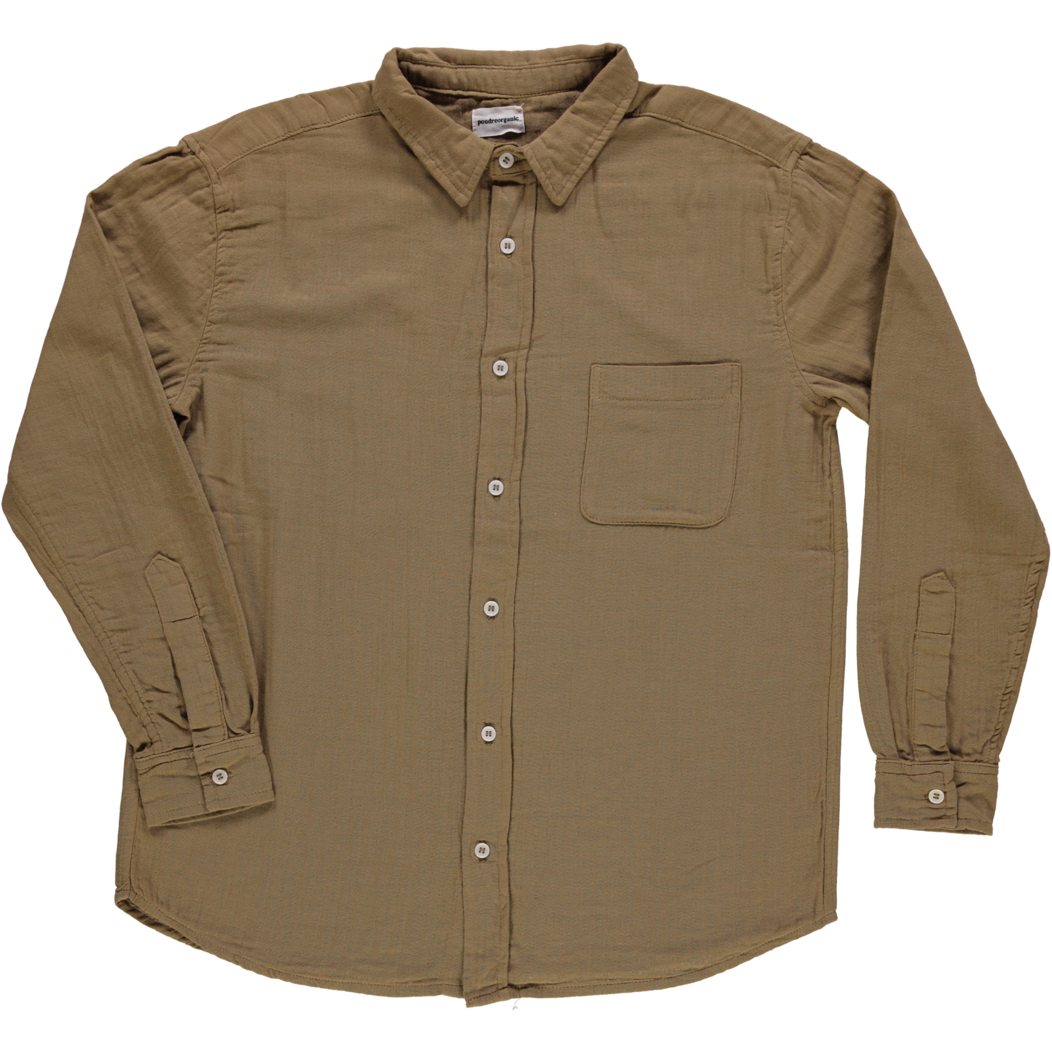 Chemise homme Camisa en gaze coton bio – Dull gold | Poudre Organic 1
