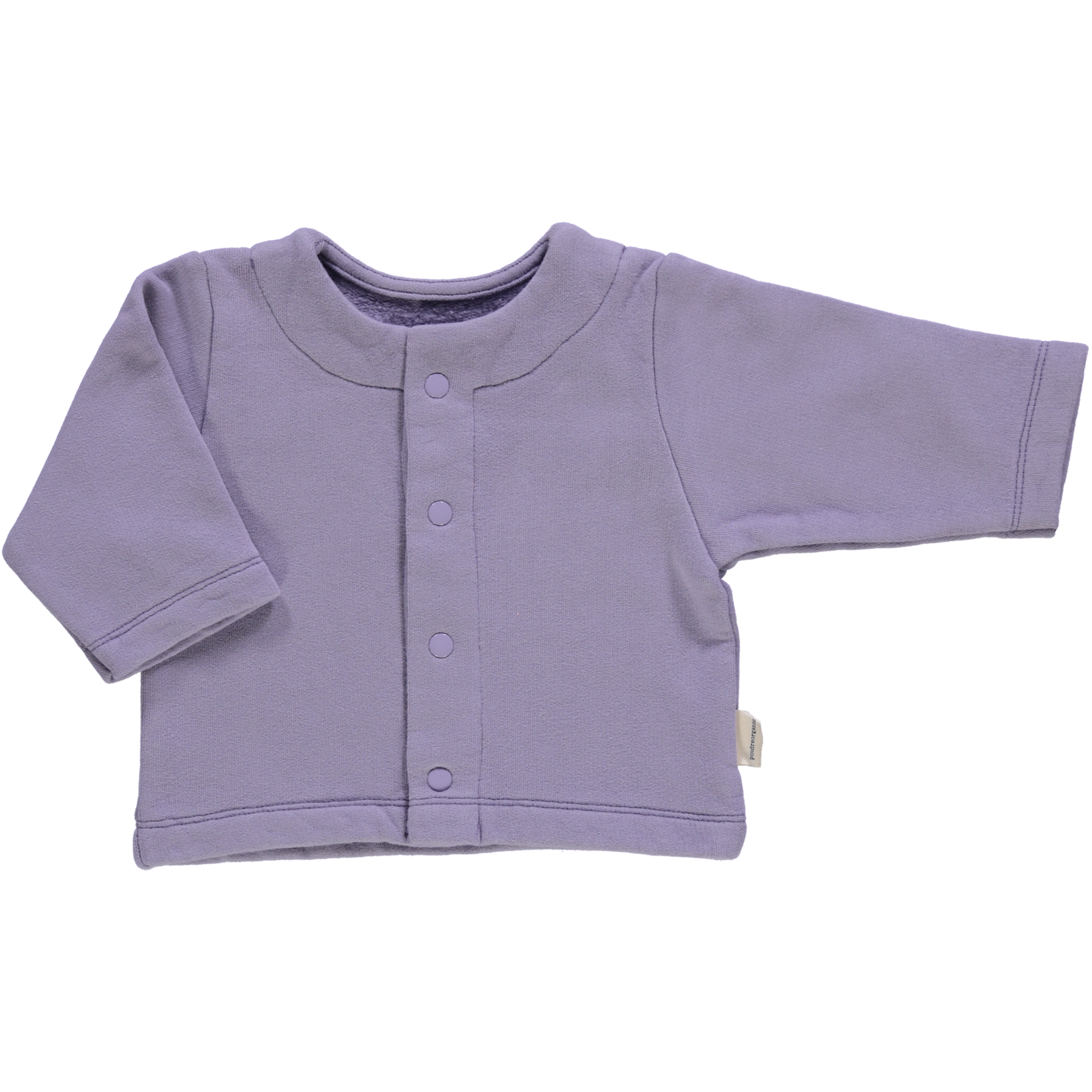 Cardigan kids Camomille en molleton coton bio – Lavender gray | Poudre Organic 1