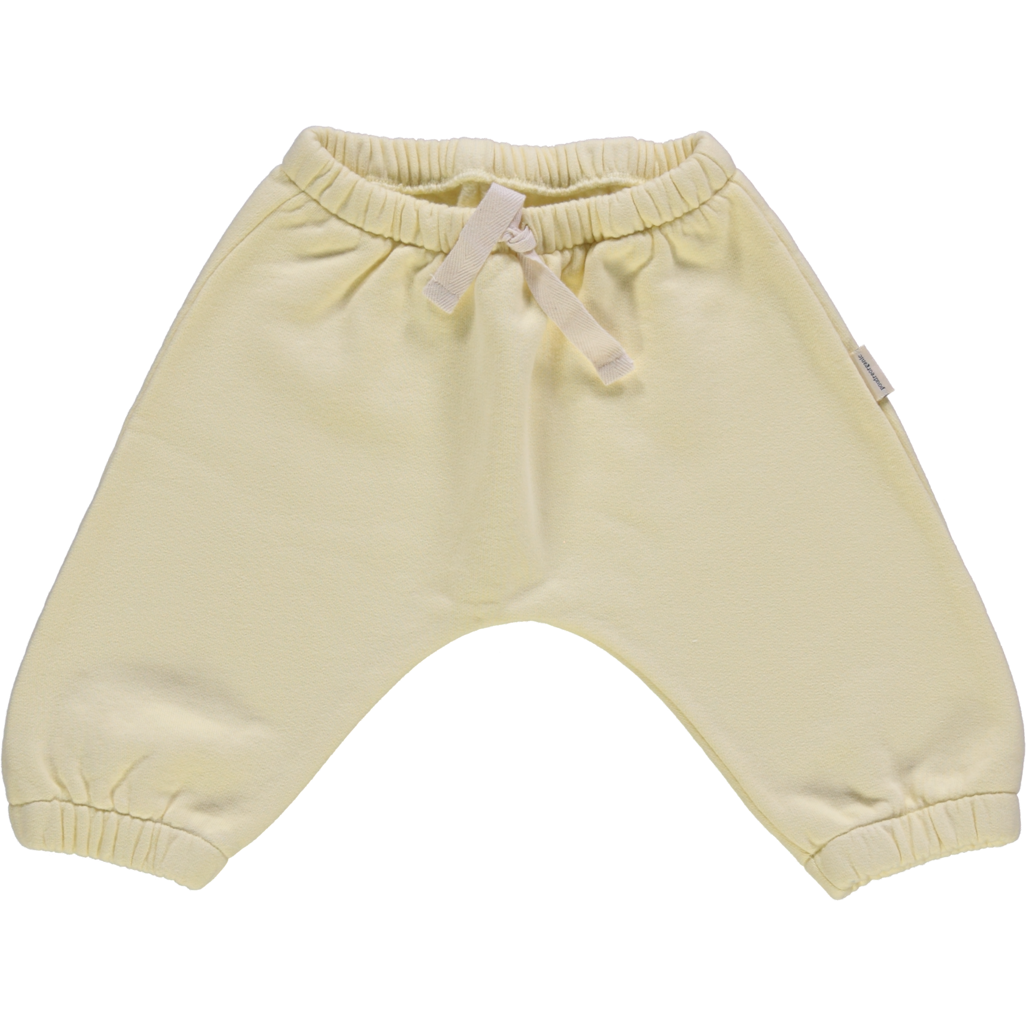 Pantalon kids Cannelle en molleton coton bio – Pastel yellow | Poudre Organic 1