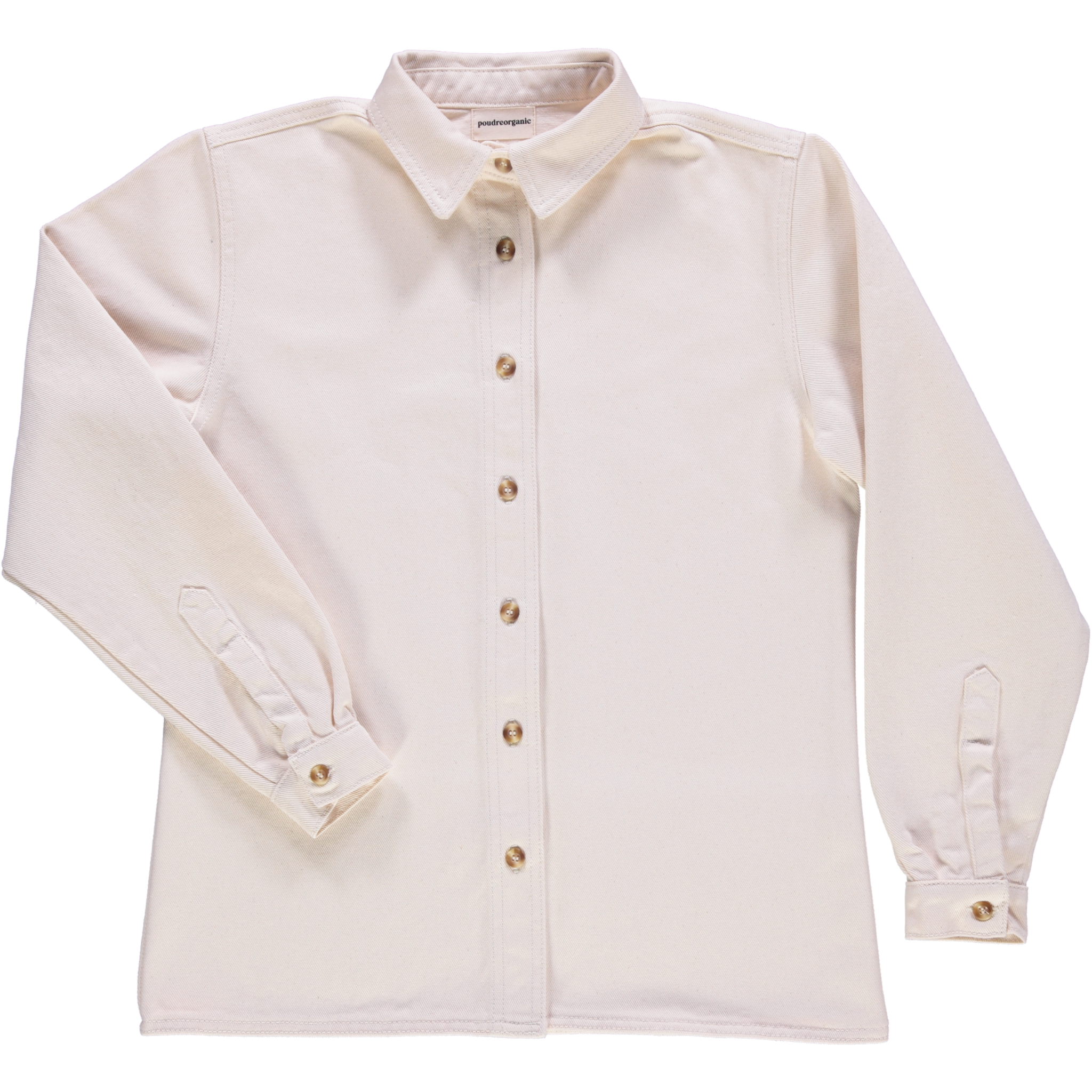 Blouse femme Capucine manches longues en coton bio – Denim épais ecru | Poudre Organic 1