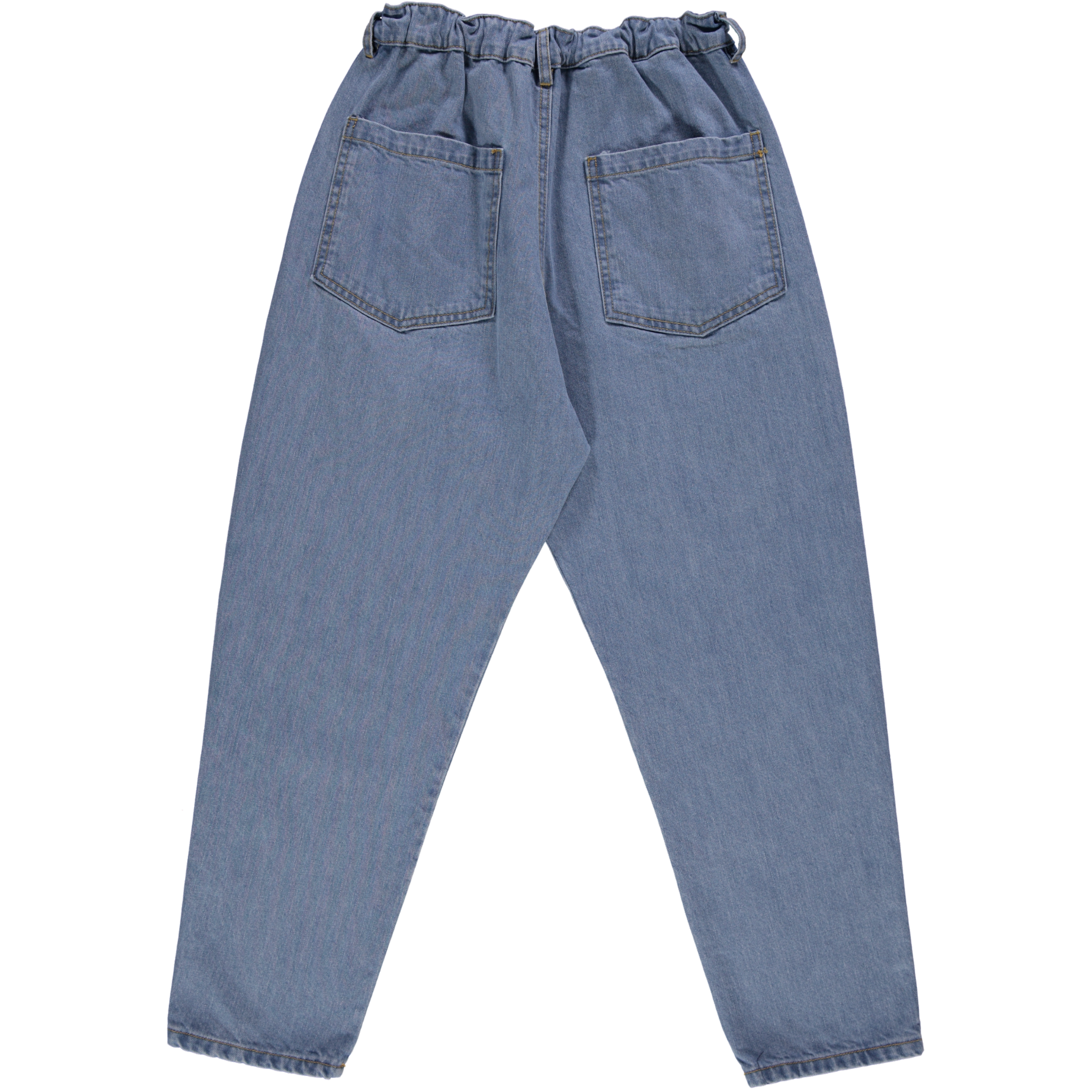 Pantalon denim adulte Carotte Long en coton bio – Denim blue | Poudre Organic 3