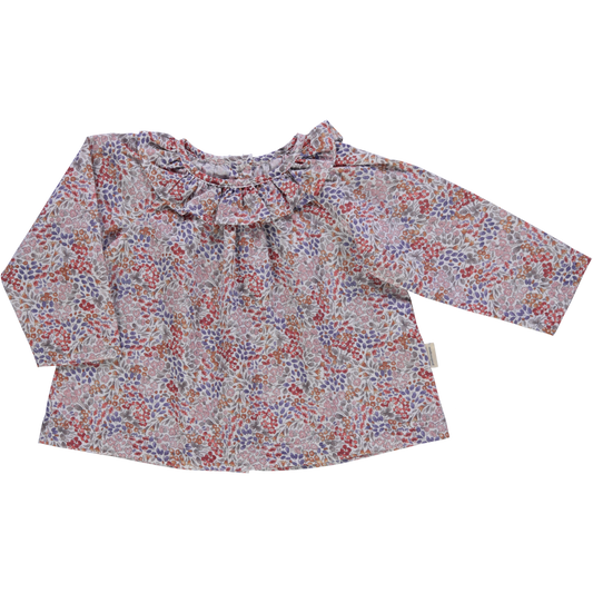 Blouse kids Charme en coton bio – Flowery toffee | Poudre Organic 1