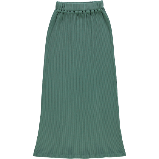 JUPE LONGUE COSMOS CÔTELÉ Deep Grass Green