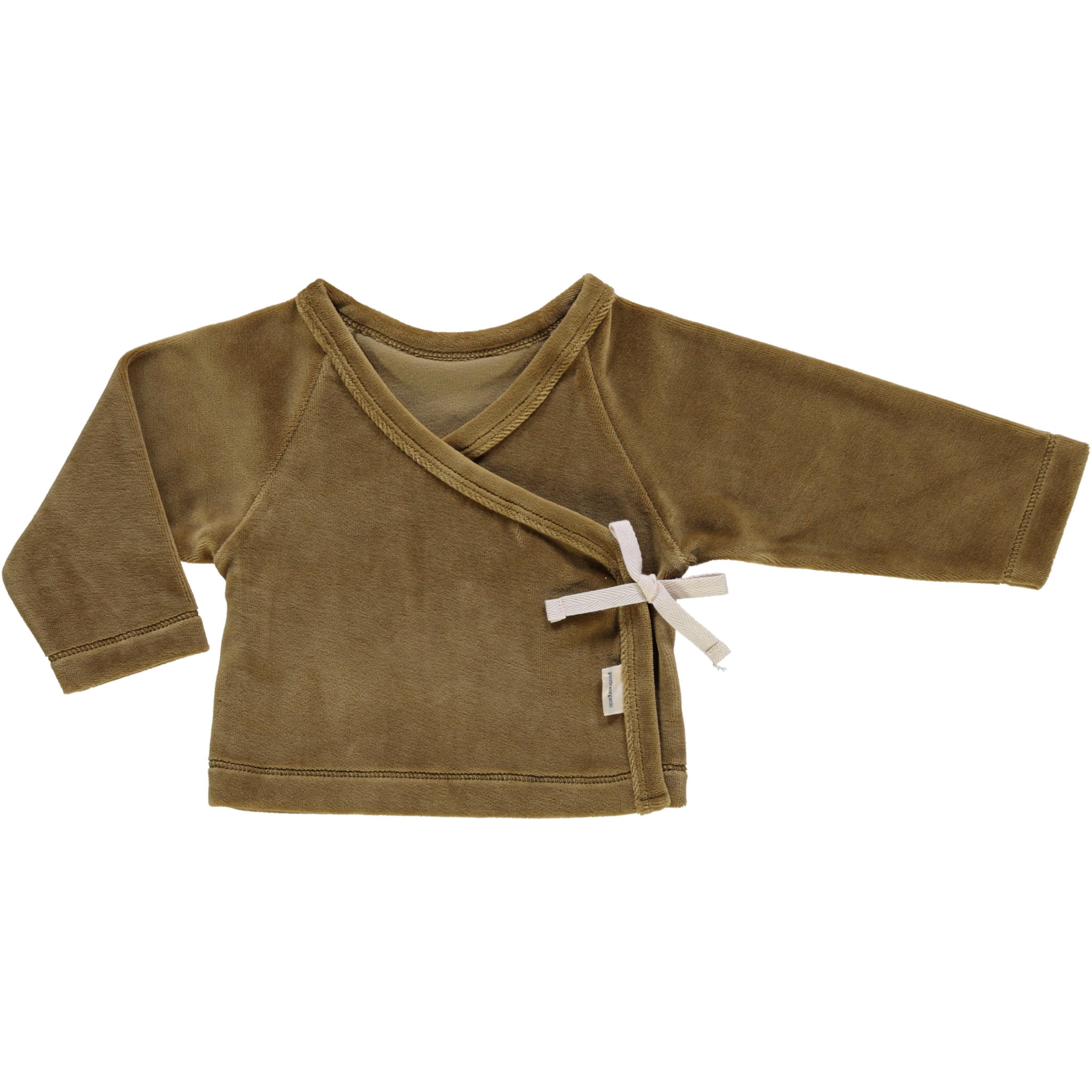 Cache-coeur bébé Crocus velours en coton bio – Dull gold | Poudre Organic 1