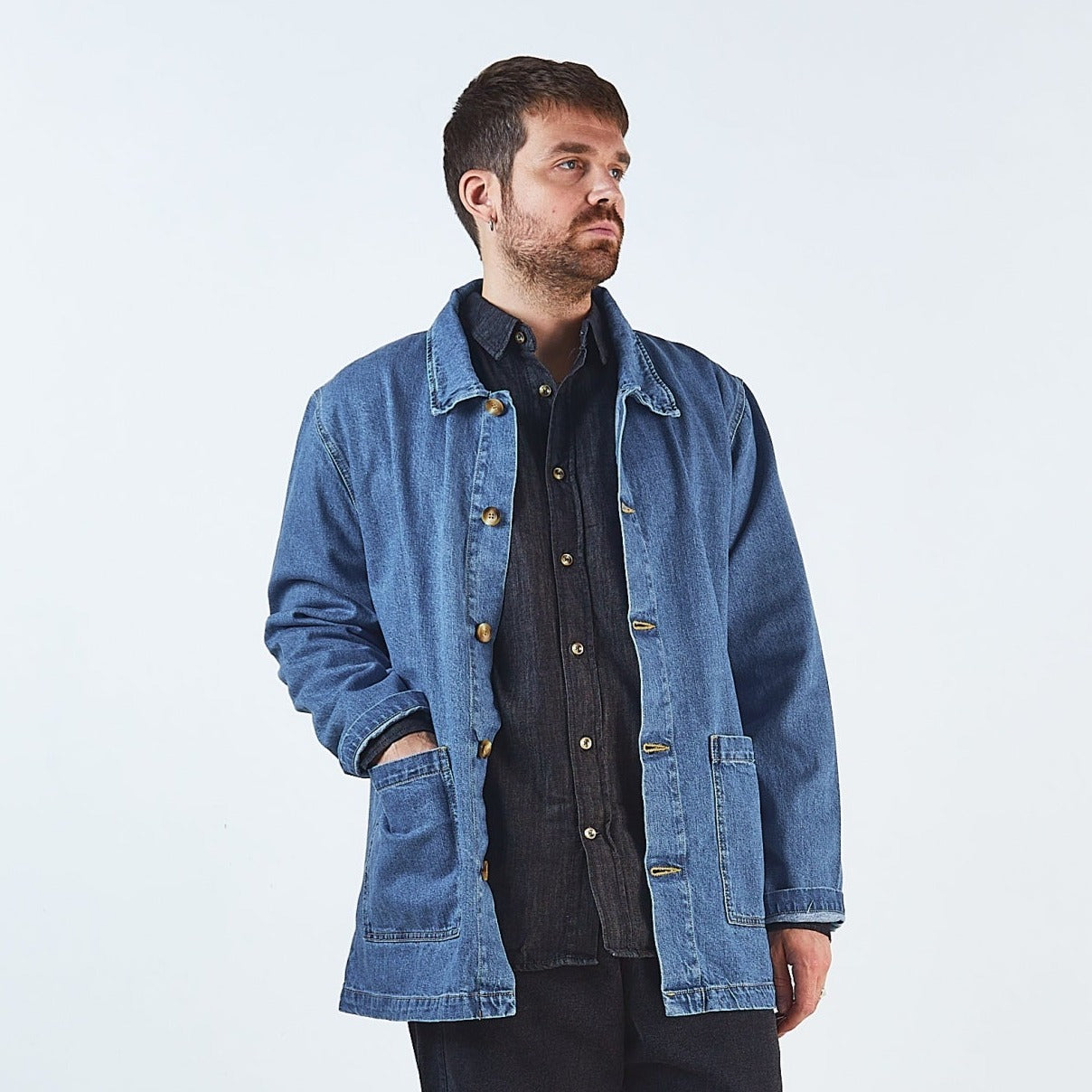 Veste adulte Jaqueta en coton bio – Denim blue | Poudre Organic 2