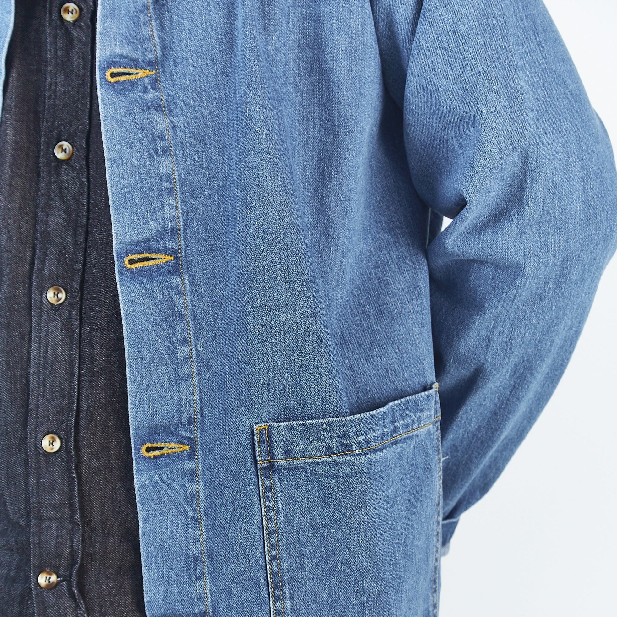 Veste adulte Jaqueta en coton bio – Denim blue | Poudre Organic 5