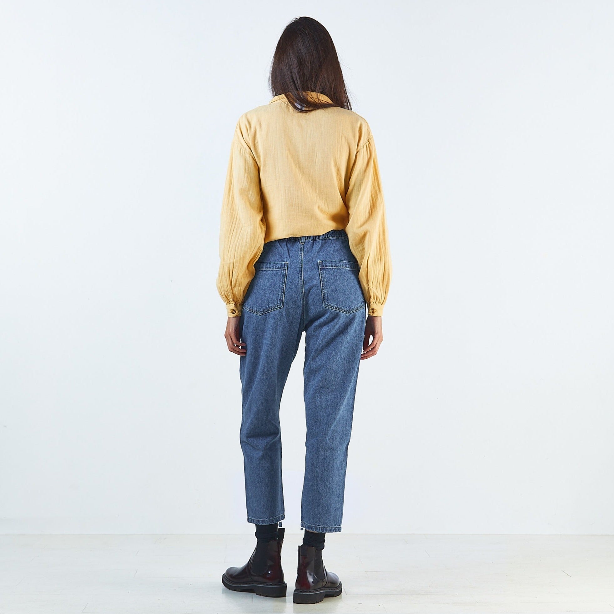 Pantalon denim adulte Carotte en coton bio – Denim blue | Poudre Organic 6