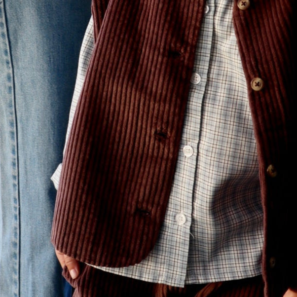 Veste kids Cyprès en velours côtelé coton bio – Potting soil | Poudre Organic 2