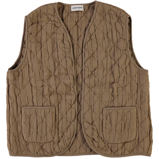 Veste matelassée adulte Cercis en coton bio – Dull gold | Poudre Organic 1