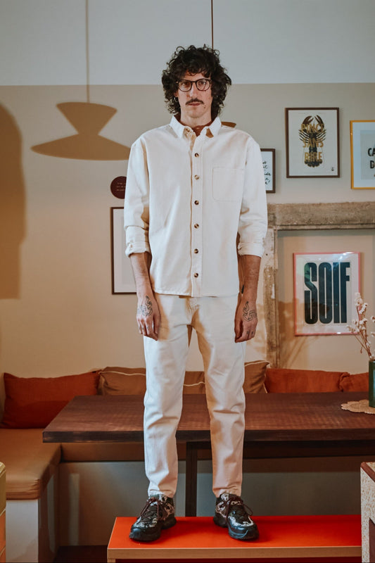 CAROTTE LONG TROUSERS Denim Ecru