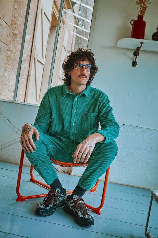 LENHADOR CORDUROY SHIRT Deep Grass Green
