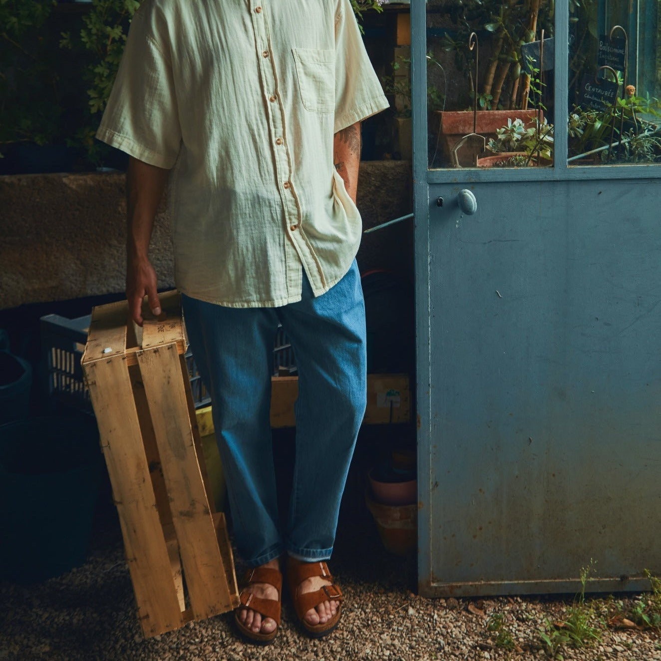 Pantalon denim adulte Carotte en coton bio – Denim blue | Poudre Organic 2