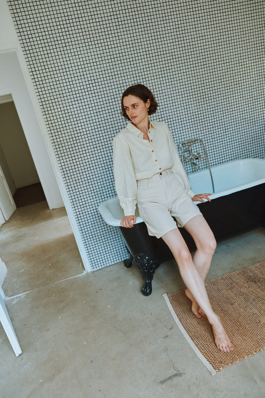 SHORT VETIVER Denim Ecru