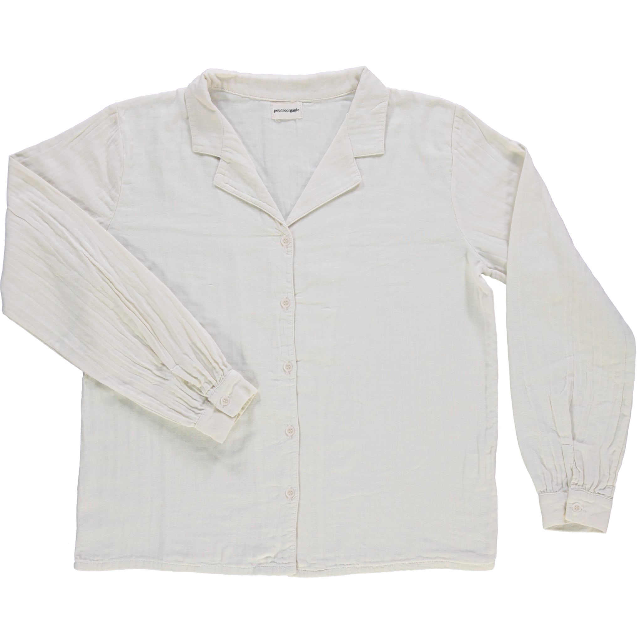 Chemise femme Datte en gaze coton bio – Egret | Poudre Organic 1