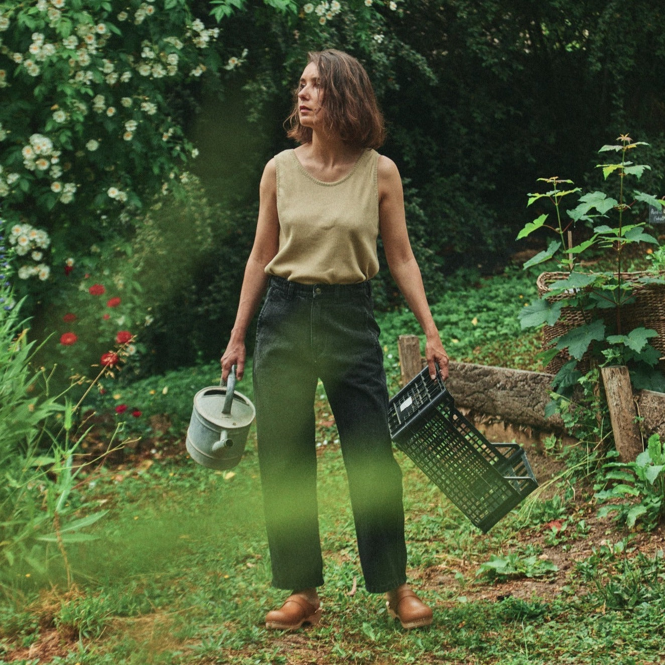 Pantalon denim femme Gentiane en coton bio – Denim noir | Poudre Organic 2