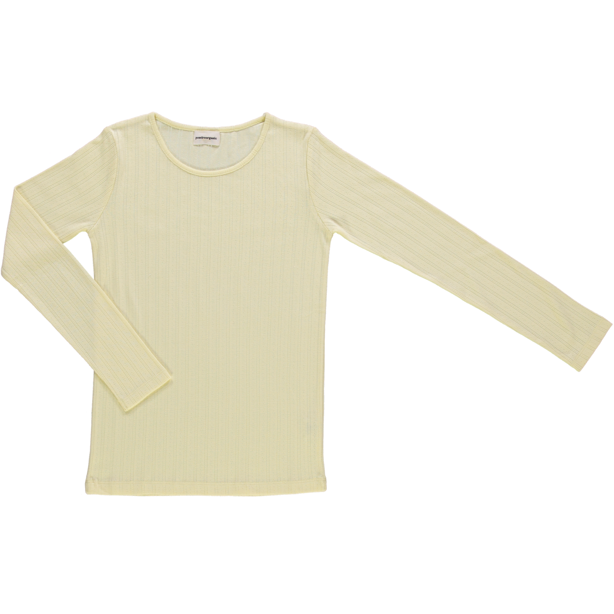 T-shirt femme Eglantine en pointelle coton bio – Pastel yellow | Poudre Organic 1