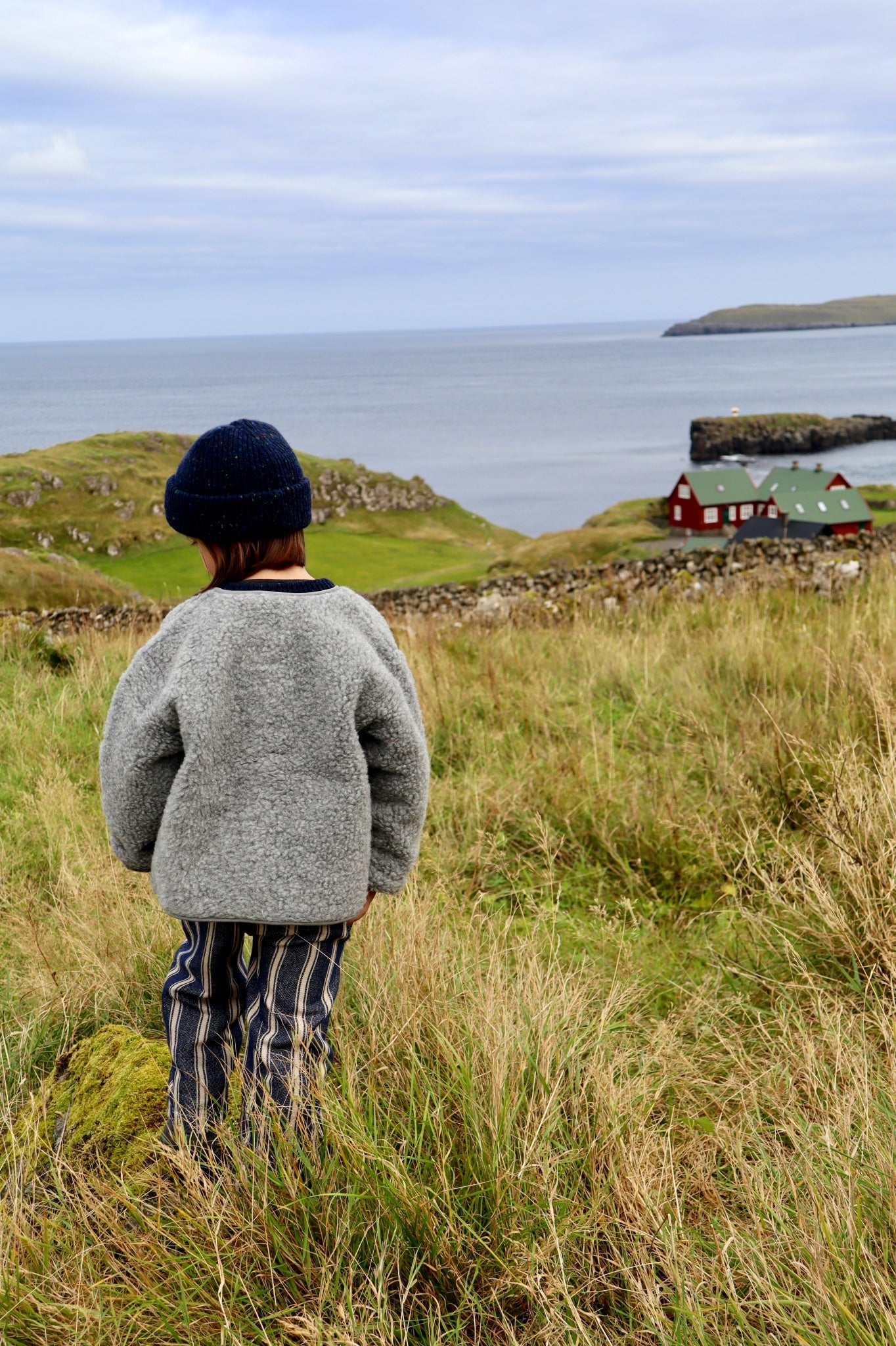 Veste kids Edelweiss en laine recyclée et fils écologiques – Gris | Poudre Organic 3