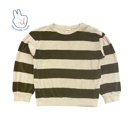 SWEAT CASSANDRE ÉPONGE Rayures Fir Green