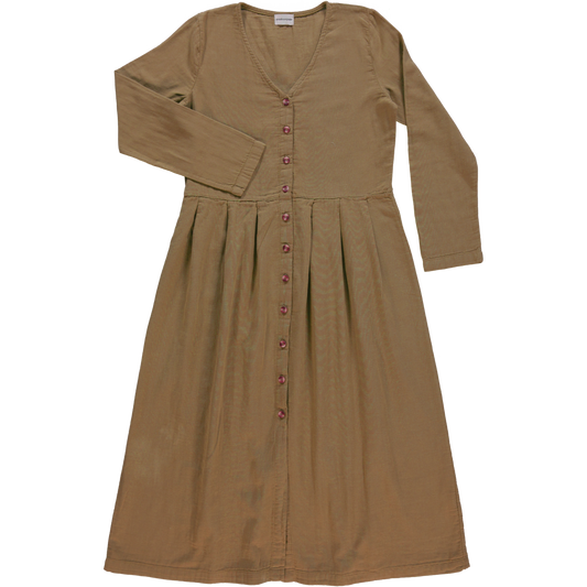 Robe femme Ipomée en gaze coton bio – Dull gold | Poudre Organic 1