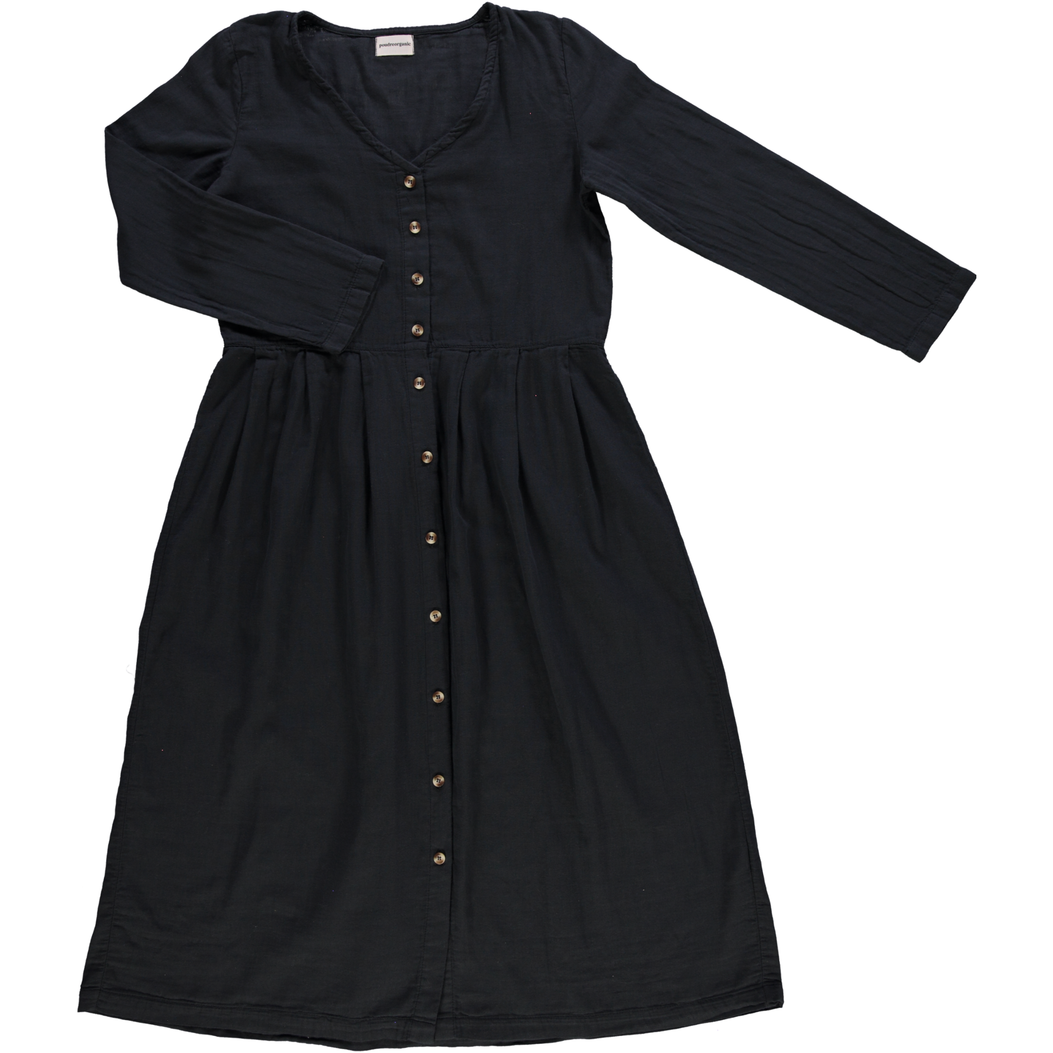 Robe femme Ipomée en gaze coton bio – Pirate black | Poudre Organic 1